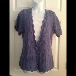 JM Collection Lavender One Button Cardigan